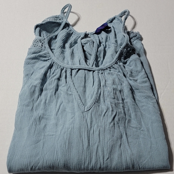 💚 Aeropostle Womens Cold Shoulder Poet Blouse Steel Blue Size Small‎ - Picture 10 of 10